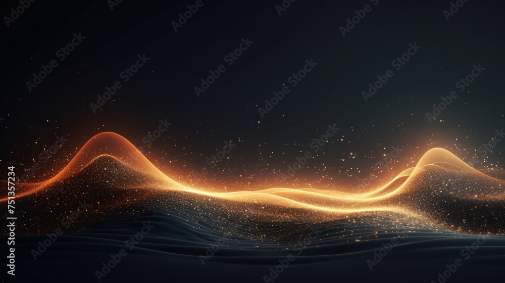Aufkleber abstract golden wave particle particle background