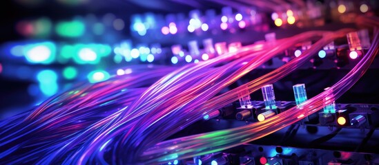 A complex array of wires, specifically fiber optic cables, meticulously connected to each other to establish a reliable network for communication and data transfer.