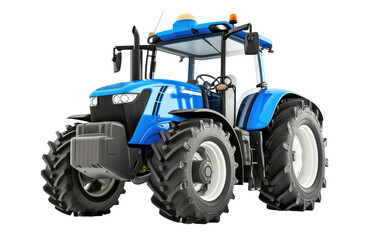 Cerulean Tractor isolated on transparent Background