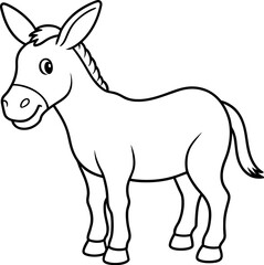 Der Esel auf dem Jesus ritt - Ausmalbild für Kinder zu Ostern oder Palmsonntag