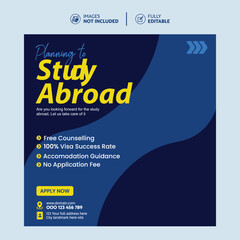 study abroad social media post template