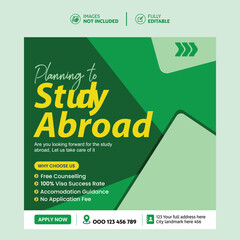 study abroad social media post template