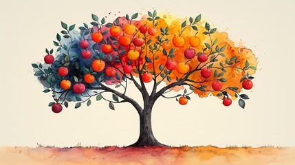 Fruit of the Spirit listed in Galatians. AI generate illustration