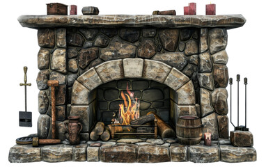 Hearth Elegance with the Fireplace Bellows On Transparent Background.