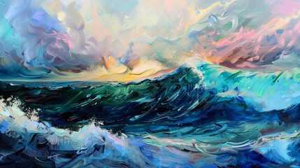 Artistic Painted Waves