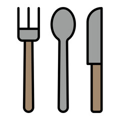   Cutlery line filled icon
