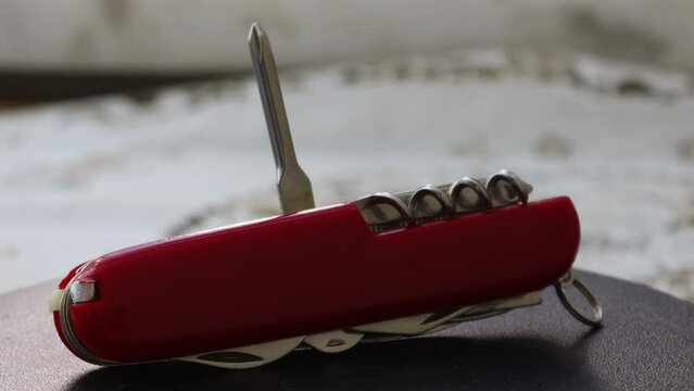Multi-Purpose Red Pocket Knife