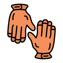   Gloves line filled icon