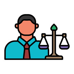   Lawyer line filled icon