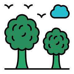   Woodland line filled icon