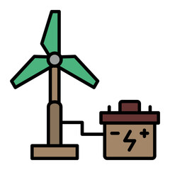   Windmill line filled icon