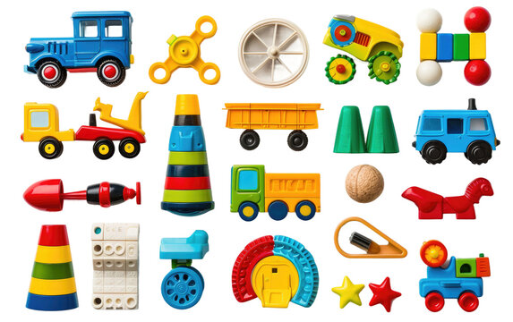 Collection of Playthings isolated on transparent Background