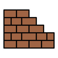   Brickwall line filled icon