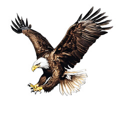 American bald eagle on transparent background