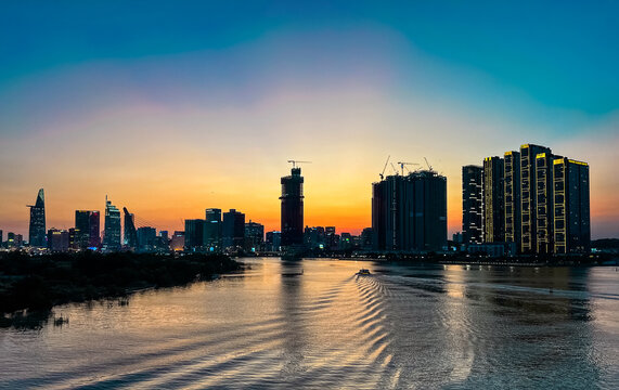 country skyline at sunset