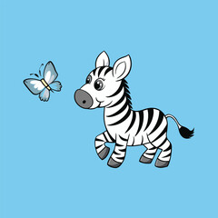 Fototapeta na wymiar Illustration of baby zebra