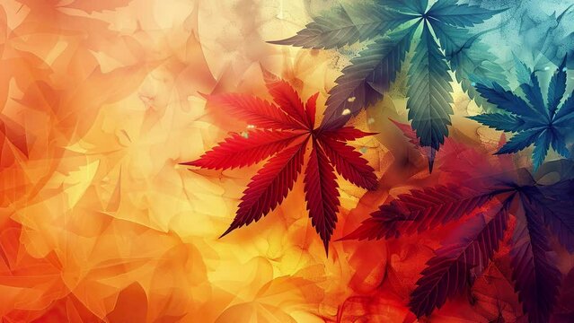 Fresh Take on Marijuana Leaf Imagery with Intense Eye-Catching Colors