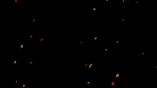 Falling leaf video animation, Multi color leaves falling from upside 3d rendering animation video template.