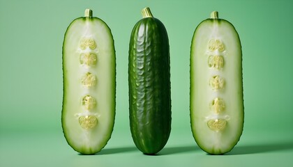 Isolated cucumbers on a white background