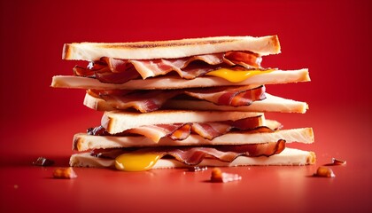 Crispy bacon slices sandwich