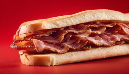 Crispy bacon slices sandwich