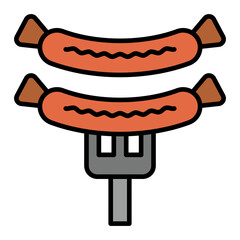   Sausages line filled icon