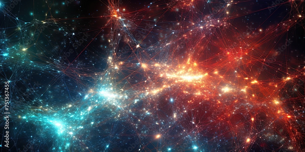 Poster a dazzling display of light and color bursts forth, resembling a glorious fireworks show exploding w