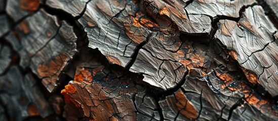 A close up view of a wood texture showcasing the intricate patterns and details of the tree bark in an artistic shot.