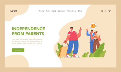 Leaving the Nest concept. Flat vector illustration