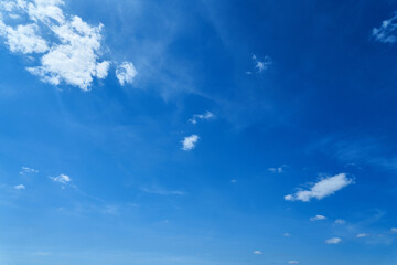 Open blue sky with little white clouds in the air