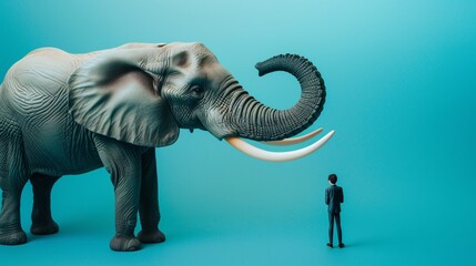 a man standing next to an elephant - Powered by Adobe