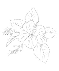 Cute and beautiful Flower coloring page for kids and adults 