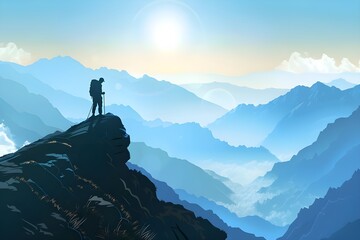 person on top of the mountain