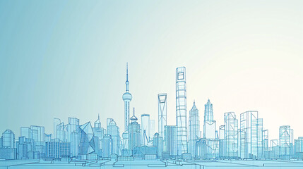 Fototapeta premium Abstract Chinese urban design illustration 