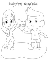 Valentine Coloring Book Page For Kids