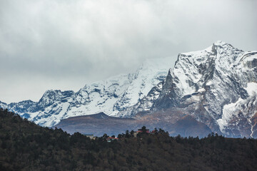 Tengboche village from the far view point. Nepal - 751372044