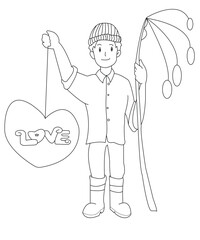 Valentine Coloring Book Page For Kids