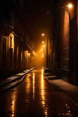 mysterious dark night alley