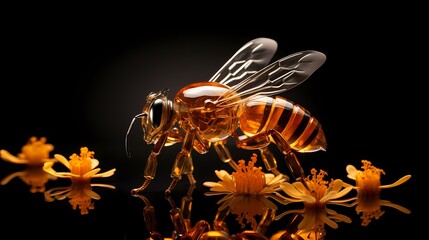 Eine gläserne Honigbiene.