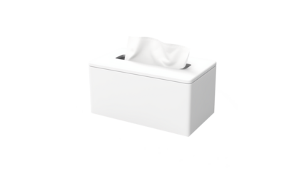Blank tissue box mockup cut out. Isolated mockup of tissue box