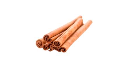 Cinnamon stick cut out. Isolated cinnamon on transparent background