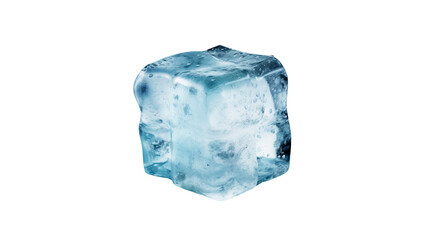 Ice cube cut out. Isolated ice cube on transparent background