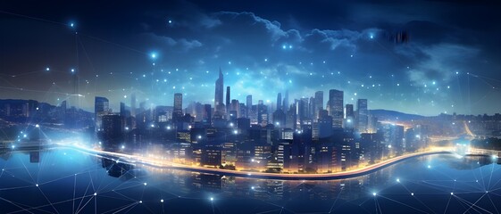 Fototapeta premium city in the city night, city, skyline, cityscape, building, sunset, sky,