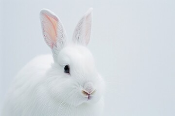 a white rabbit with long ears