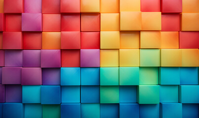 Samples of colored plastic tiles for interior design interior improvement. Multicolored decorative module of the assortment.