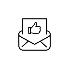 line style icon design of email and thumbs up emoji notification