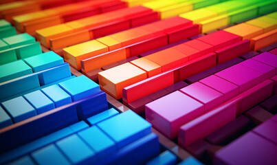 Obraz premium Colorful tile checkered background samples of plastic materials for warehouse stock.