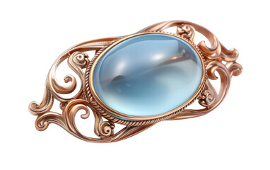Blue Chalcedony Brooch isolated on transparent Background