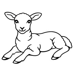 Osterlamm liegend Ausmalbild für Kinder zu Ostern