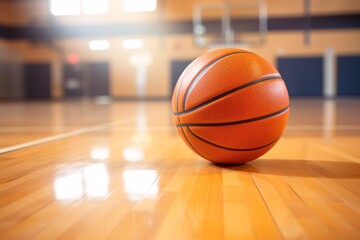 a basketball on a court